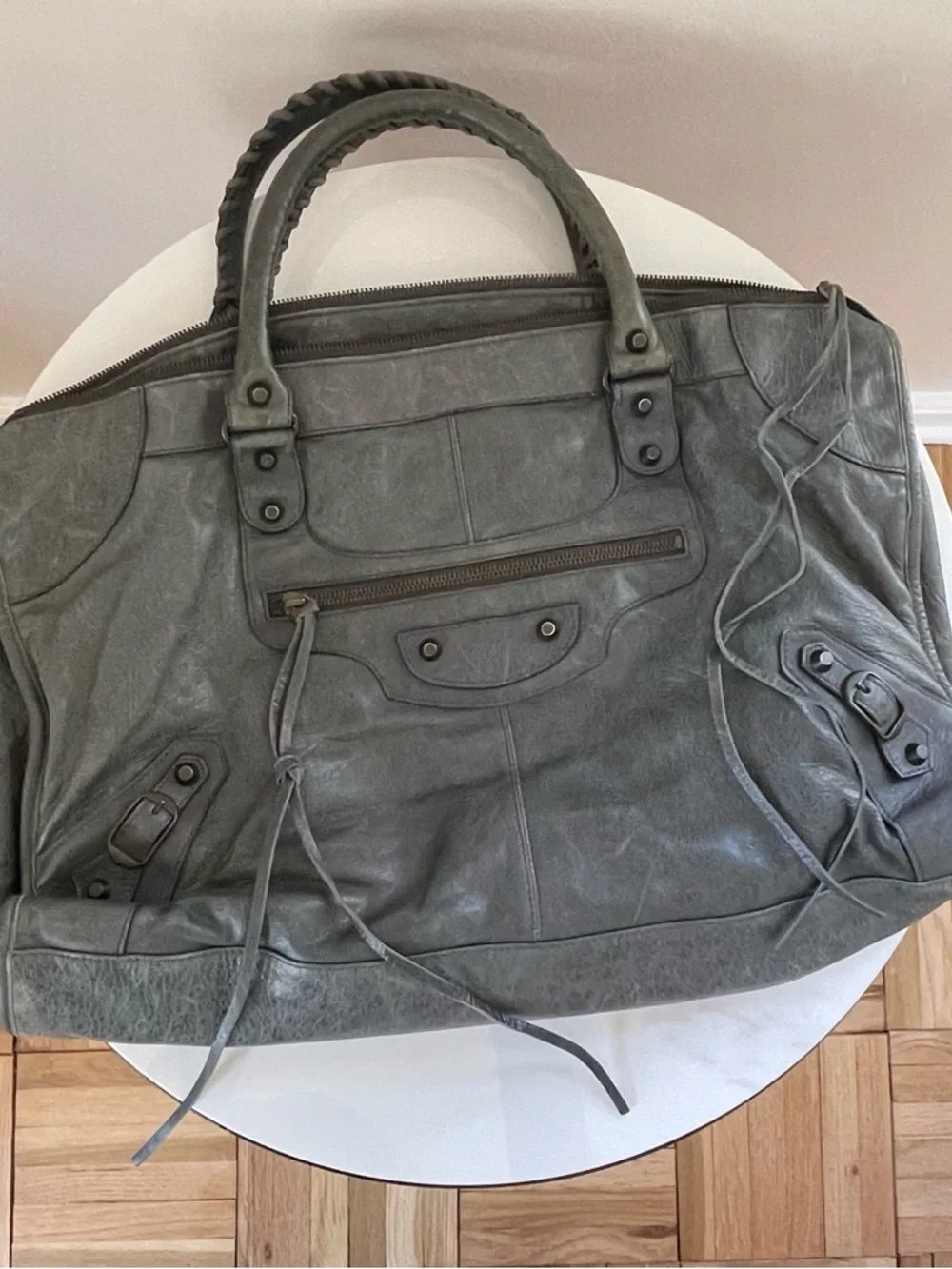 Balenciaga Work Bag RH | Vintage Leather | Muted Green | Authenticated - Picture 4 of 12